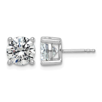 10K White Gold 3 ct Lab-Created Diamond VS+ F+, 4-Prong Stud Earrings - Birthstone Company