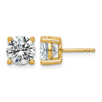 10K Yellow Gold 3 ct Lab-Created Diamond VS+ F+, 4-Prong Stud Earrings - Birthstone Company