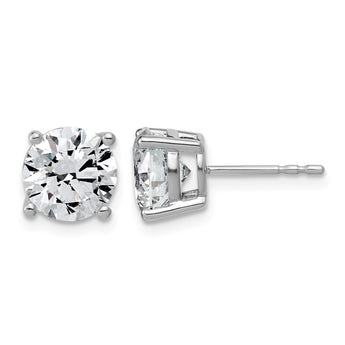 10K White Gold 4 ct Lab-Created Diamond VS+ F+, 4-Prong Stud Earrings - Birthstone Company