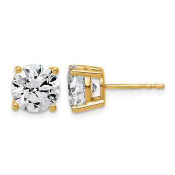 10K Yellow Gold 4 ct Lab-Created Diamond VS+ F+, 4-Prong Stud Earrings - Birthstone Company