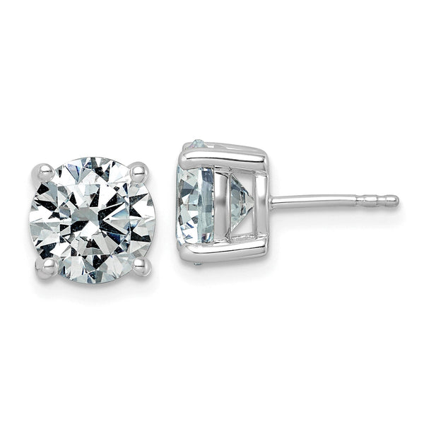 14K White Gold 5 ct Lab-Created Diamond VS/SI+ G+, 4-Prong Stud Earrings