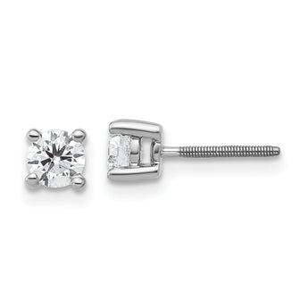 Platinum 1/2 ct Lab-Created Diamond VS+ F+, 4-Prong Screw-Back Stud Earrings