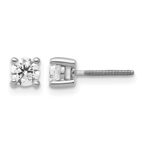 Platinum 1/2 ct Certified Lab-Created Diamond VS+ F+, 4-Prong Screw-Back Stud Earrings
