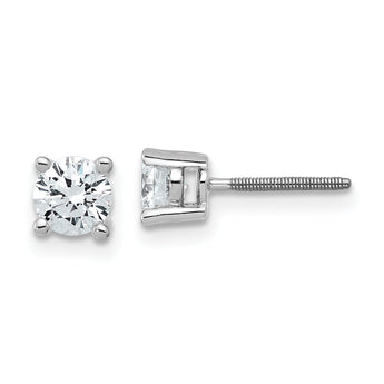 Platinum 3/4 ct Certified Lab-Created Diamond VS+ F+, 4-Prong Screw-Back Stud Earrings