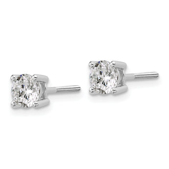 18K White Gold 1 ct Certified Lab-Created Diamond VS+ F+, 4-Prong Screw-Back Stud Earrings - Birthstone Company