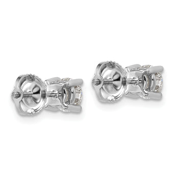 18K White Gold 1 ct Certified Lab-Created Diamond VS+ F+, 4-Prong Screw-Back Stud Earrings - Birthstone Company