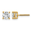 14K Yellow Gold 1 ct Lab-Created Diamond VS+ F+, 4-Prong Screw-Back Stud Earrings