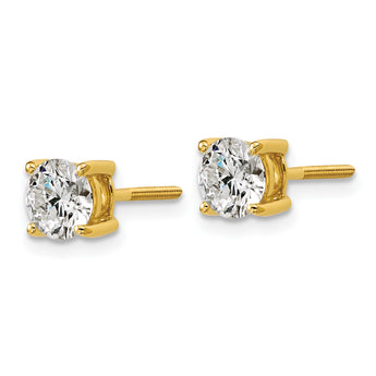 18K Yellow Gold 1/2 ct Lab-Created Diamond VS+ F+, 4-Prong Screw-Back Stud Earrings - Birthstone Company