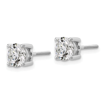 Platinum 6 ct Certified Lab-Created Diamond VS+ F+, 4-Prong Screw-Back Stud Earrings - Birthstone Company