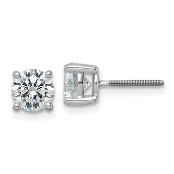 Platinum 3 ct Lab-Created Diamond VS+ F+, 4-Prong Screw-Back Stud Earrings