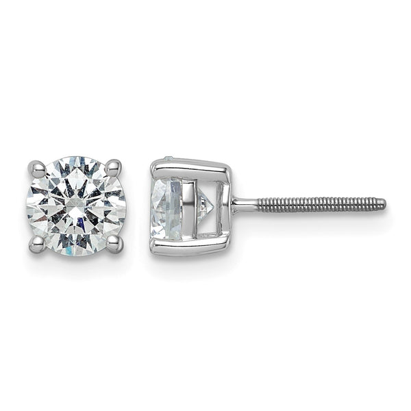 Platinum 3 ct Certified Lab-Created Diamond VS+ F+, 4-Prong Screw-Back Stud Earrings - Birthstone Company