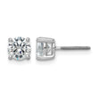 14K White Gold 6 ct Certified Lab-Created Diamond VS/SI+ G+, 4-Prong Screw-Back Stud Earrings