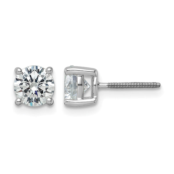 14K White Gold 6 ct Certified Lab-Created Diamond VS/SI+ G+, 4-Prong Screw-Back Stud Earrings
