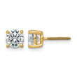 14K Yellow Gold 2 1/2 ct Lab-Created Diamond VS+ F+, 4-Prong Screw-Back Stud Earrings