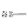 14k White Gold 5/8 carat Lab Grown Diamond VS+ F+ Round Complete Four Prong Lightweight Screwback Stud Earrings - Birthstone Company