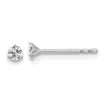 Platinum 1/10 carat Lab Grown Diamond VS+ F+ Round Complete Three Prong Stud Earrings