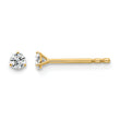 14K Yellow Gold 1/10 ct Lab-Created Diamond VS+ F+, 3-Prong Stud Earrings