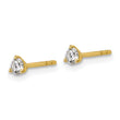 18k 1/4 carat Lab Grown Diamond VS+ F+ Round Complete Three Prong Stud Earrings - Birthstone Company