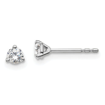 Platinum 1/4 ct Lab-Created Diamond VS+ F+, 3-Prong Stud Earrings