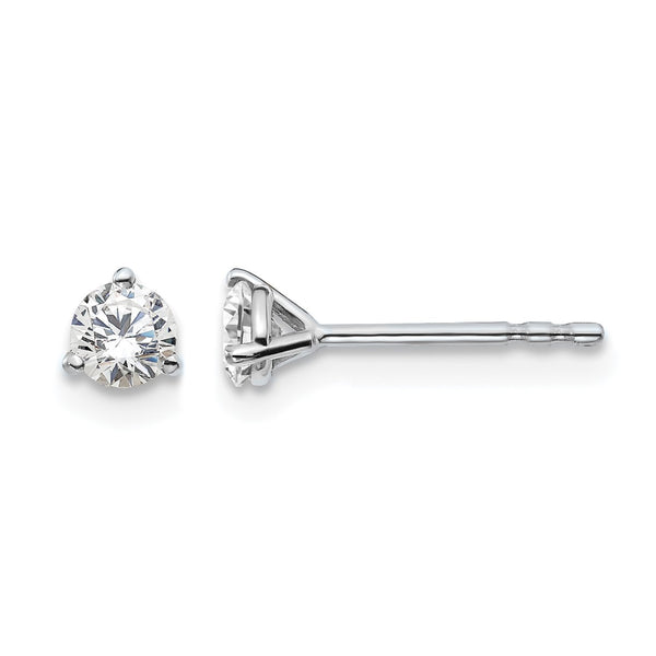 Platinum 1/3 ct Lab-Created Diamond VS+ F+, 3-Prong Stud Earrings - Birthstone Company