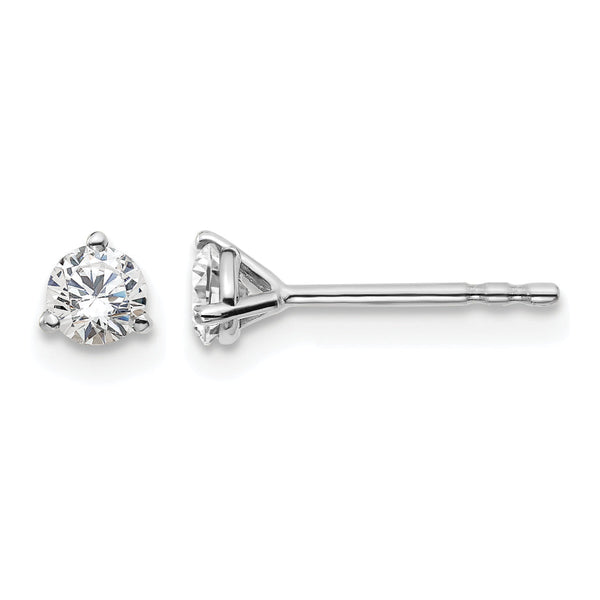 14K White Gold 1/3 ct Lab-Created Diamond VS/SI+ G+, 3-Prong Stud Earrings