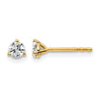 14K Yellow Gold 1/3 ct Lab-Created Diamond VS/SI+ G+, 3-Prong Stud Earrings