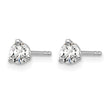 14k White Gold 3/8 carat total weight Round VS/SI DEF Lab Grown Diamond 3 Prong Stud Post Earrings - Birthstone Company