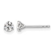 14k White Gold 3/8 carat total weight Round VS/SI DEF Lab Grown Diamond 3 Prong Stud Post Earrings - Birthstone Company