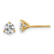 18K Yellow Gold 1 ct Lab-Created Diamond VS+ F+, 3-Prong Stud Earrings