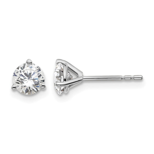 Platinum 1 ct Certified Lab-Created Diamond VS+ F+, 3-Prong Stud Earrings - Birthstone Company