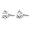 14k White Gold 1 carat Certified Lab Grown Diamond VS+ F+ Round Complete Three Prong Stud Earrings - Birthstone Company
