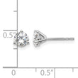 14k White Gold 1 carat Certified Lab Grown Diamond VS+ F+ Round Complete Three Prong Stud Earrings - Birthstone Company