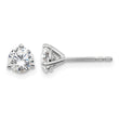 14k White Gold 1 carat Certified Lab Grown Diamond VS+ F+ Round Complete Three Prong Stud Earrings - Birthstone Company