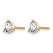 14K Yellow Gold 1 ct Certified Lab-Created Diamond VS/SI+ G+, 3-Prong Stud Earrings - Birthstone Company