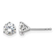 14k White Gold 1 1/4 ctw Lab Grown Diamond VS+ F+ Round 3 Prong Heavy Wt. Stud Earrings - Birthstone Company
