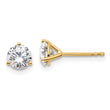 14k 1 1/4 carat total weight Round VS/SI DEF Lab Grown Diamond 3 Prong Stud Post Earrings