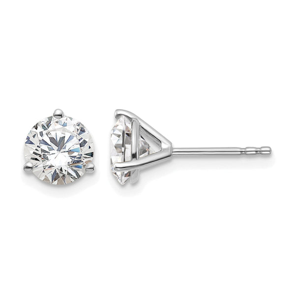 14K White Gold 1 3/4 ct Lab-Created Diamond VS/SI+ G+, 3-Prong Stud Earrings