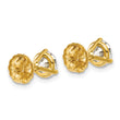 18k 2 carat Certified Lab Grown Diamond VS+ F+ Round Complete Three Prong Stud Earrings - Birthstone Company