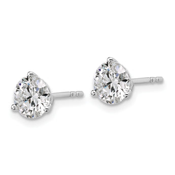 Platinum 2 ct Certified Lab-Created Diamond VS+ F+, 3-Prong Stud Earrings - Birthstone Company