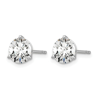 14K White Gold 2 ct Certified Lab-Created Diamond VS/SI+ G+, 3-Prong Stud Earrings - Birthstone Company