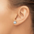 14K White Gold 2 ct Certified Lab-Created Diamond VS/SI+ G+, 3-Prong Stud Earrings - Birthstone Company