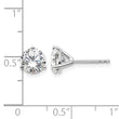 14K White Gold 2 ct Certified Lab-Created Diamond VS/SI+ G+, 3-Prong Stud Earrings - Birthstone Company