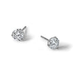 14K White Gold 2 ct Certified Lab-Created Diamond VS/SI+ G+, 3-Prong Stud Earrings - Birthstone Company