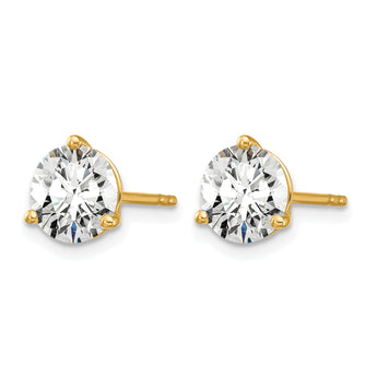 14K Yellow Gold 2 1/2 ct Certified Lab-Created Diamond VS/SI+ G+, 3-Prong Stud Earrings - Birthstone Company