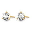 14K Yellow Gold 2 ct Certified Lab-Created Diamond VS/SI+ G+, 3-Prong Stud Earrings - Birthstone Company