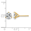 14K Yellow Gold 2 ct Certified Lab-Created Diamond VS/SI+ G+, 3-Prong Stud Earrings - Birthstone Company