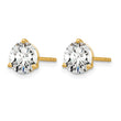 14K Yellow Gold 3 ct Certified Lab-Created Diamond VS/SI+ G+, 3-Prong Stud Earrings - Birthstone Company