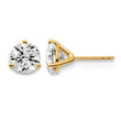 14K Yellow Gold 3 ct Lab-Created Diamond VS/SI+ G+, 3-Prong Stud Earrings