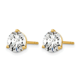 14K Yellow Gold 4 ct Certified Lab-Created Diamond VS/SI+ G+, 3-Prong Stud Earrings - Birthstone Company
