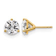 14K Yellow Gold 4 ct Certified Lab-Created Diamond VS/SI+ G+, 3-Prong Stud Earrings - Birthstone Company